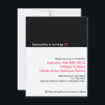 Minimalist 40th Birthday Invitations, Pink Invitation<br><div class="desc">Black and white with fuschia accents modernist,  clean lines birthday party invitation. Perfect for the minimalist celebration. Super sleek invite with black and white and touches of pink.  Great Modern art invite for 40th birthday or any party. Customise name,  age and party details</div>