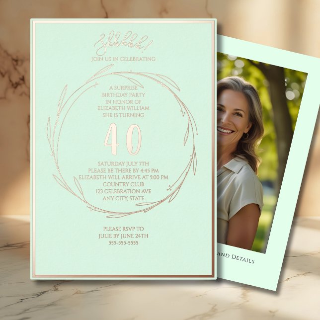 Minimalist 40th Custom Photo Surprise Birthday     (Creator Uploaded)