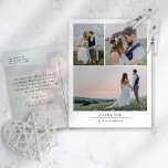 Minimalist 4 Photo Wedding Thank You Postcard<br><div class="desc">Show your friends and family how much you appreciate their presence at your wedding with our Minimalist 4 Photo Wedding Thank You Postcard. With its modern, streamlined design, the postcard allows you to easily upload and display up to four of your favourite wedding photos. The simple template lets you express...</div>
