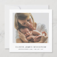 Minimalist 4 Photos Collage Birth Announcement
