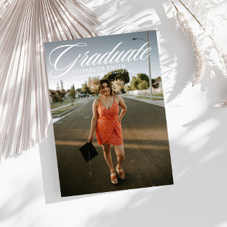 Minimalist 4 Photos Graduation Announcements