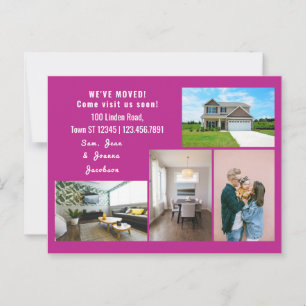 Minimalist 4 Photos We Moved Moving Announcement Postcard