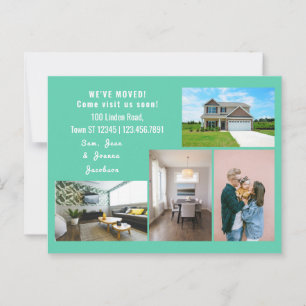 Minimalist 4 Photos We Moved Moving Announcement Postcard