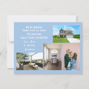 Minimalist 4 Photos We Moved Moving Announcement Postcard