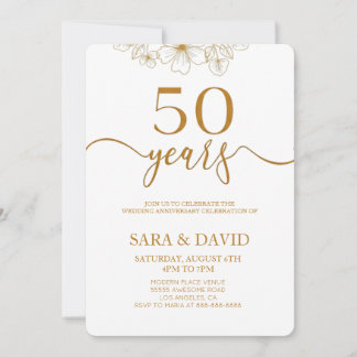 Minimalist 50th anniversary wedding anniversary invitation