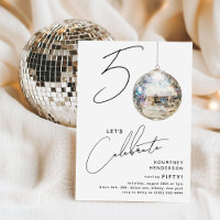 Minimalist 50th Disco Ball Birthday Party