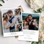 Minimalist 5 Photo Wedding  Thank You Card<br><div class="desc">A modern photo collage wedding thank you card.

The photographs are for illustrative purposes and can be changed to your own.</div>
