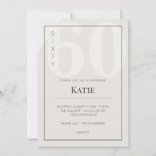Minimalist 60th Milestone Birthday Celebration Invitation