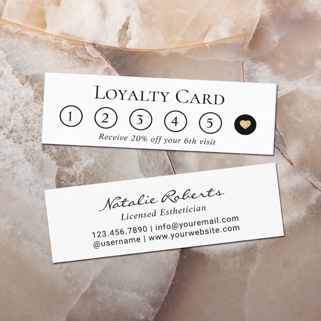 Minimalist 6 Punch Elegant Customer Loyalty Card (Creator Uploaded)