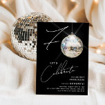 Minimalist 70th Disco Ball Birthday Party Invitation<br><div class="desc">Celebrate the milestone of turning 70 with our chic and minimalist 70th Birthday Party Invitation! This invitation sets the stage for a memorable celebration, featuring the numerals '70' with a unique twist - the '0' is a sparkling disco ball, shining on our trendy black background. The modern party template complemented...</div>