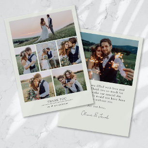 Minimalist 7 Photo Wedding Thank You Card
