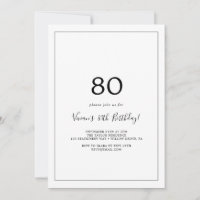 Minimalist 80th Birthday Party
