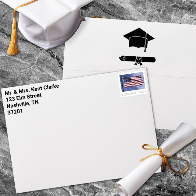 Minimalist 8th Grade Graduation Pre-addressed Envelope (Creator Uploaded)