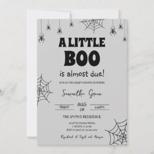 Minimalist A Little Boo Baby Shower Invitation