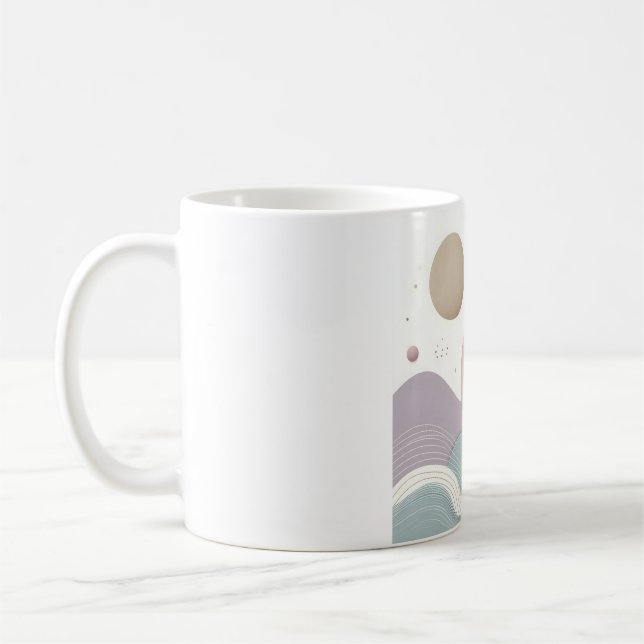 Minimalist Abstract Art Mug – Soft Pastel Motivati (Left)