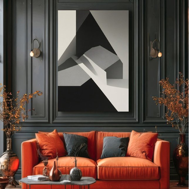 Minimalist Abstract Black White Grey Canvas Print (Creator Uploaded)