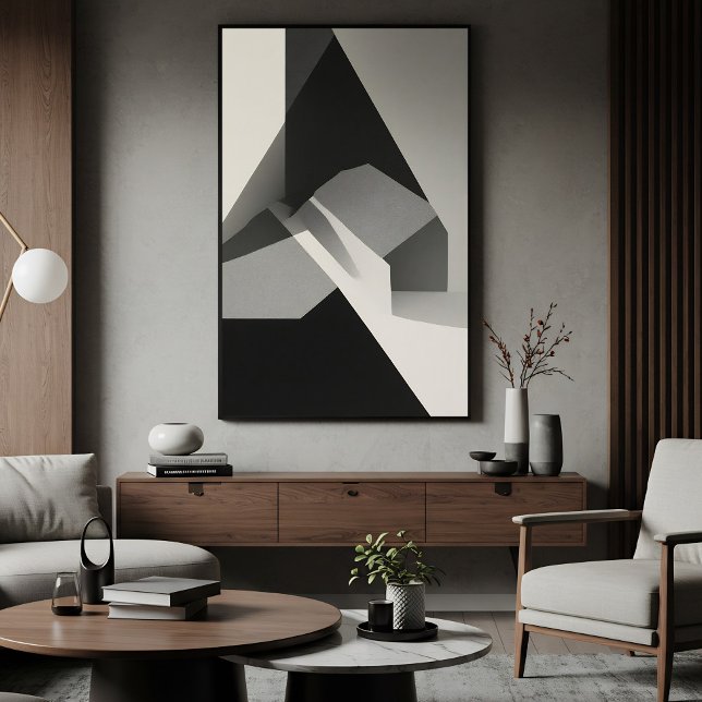 Minimalist Abstract Black White Grey Poster (Creator Uploaded)