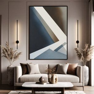 Minimalist Abstract Blue Grey Beige Canvas Print