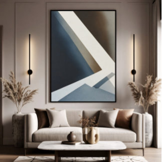 Minimalist Abstract Blue Grey Beige Canvas Print