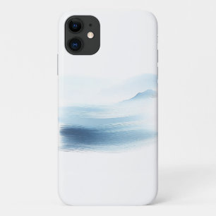 Minimalist Abstract Blue Watercolor Waves - Elegan Case-Mate iPhone Case