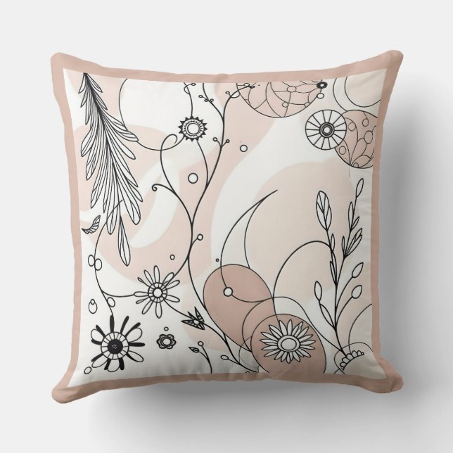Minimalist Abstract Boho Cosy Decor Cushion (Back)