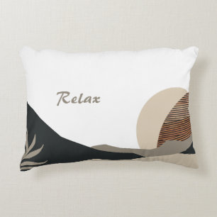  Minimalist Abstract Boho Mountains  Decorative Cushion