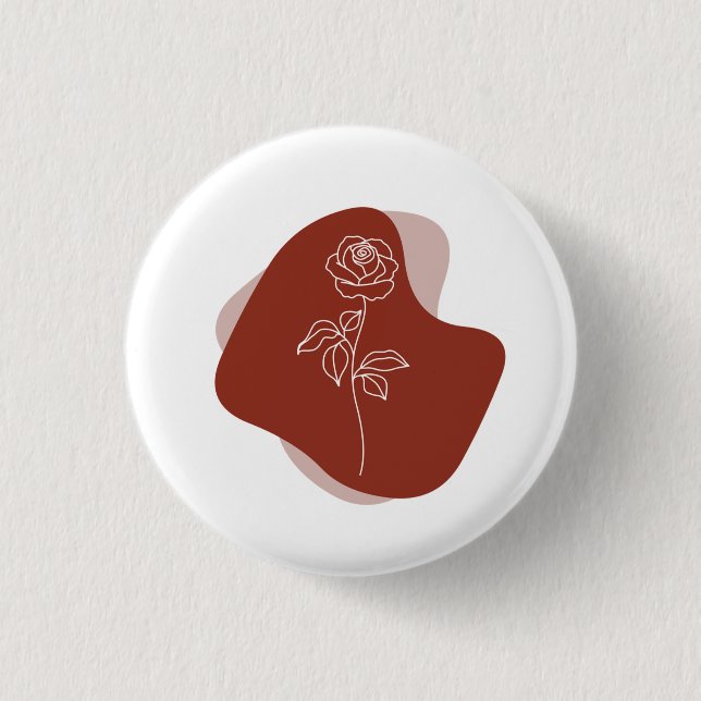 Minimalist  Abstract Boho Rose 3 Cm Round Badge (Front)