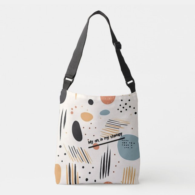 Minimalist, abstract, customisable crossbody bag (Front)