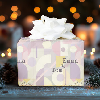 Minimalist abstract design with pastel colours wrapping paper