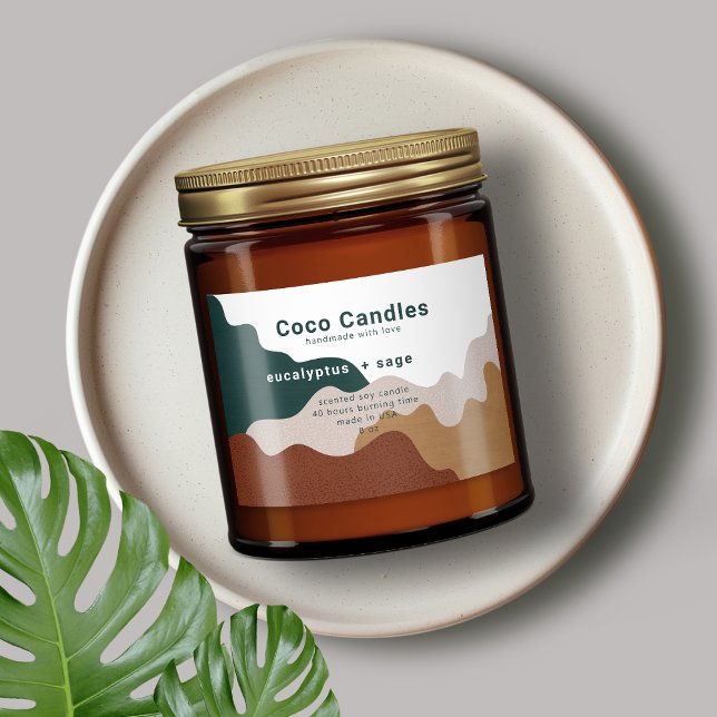 Minimalist Abstract Earthy Candle Product Label  (Creator Uploaded)