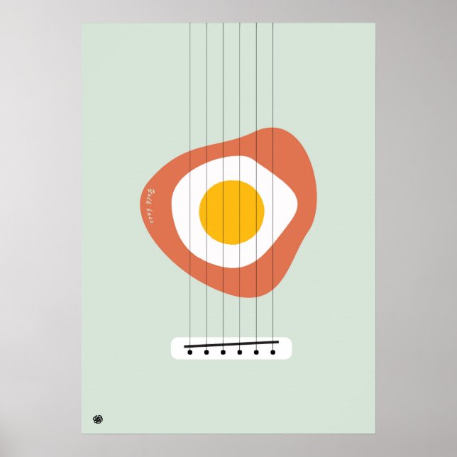 Minimalist Abstract Egg poster with Bass design (Front)