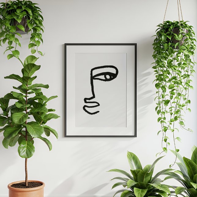 Minimalist Abstract Face Line Art  Poster (Creator Uploaded)