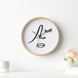 Minimalist Abstract Face Modern Art Design Clock