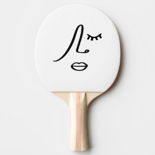Minimalist Abstract Face Modern Art Design Ping Pong Paddle