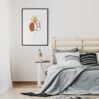 Minimalist Abstract Face Portrait Line Art Drawing