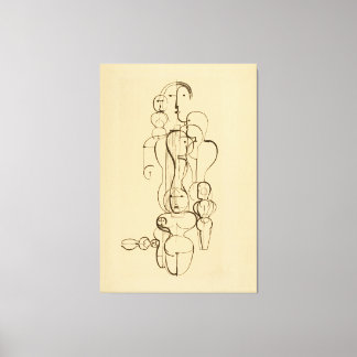 Minimalist Abstract Figurative Line Drawing  Vinta Canvas Print