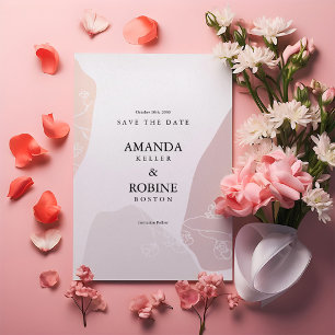 Minimalist Abstract Floral Save The Date