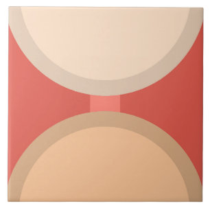 Minimalist Abstract Geometric Art Earth Tones Tile