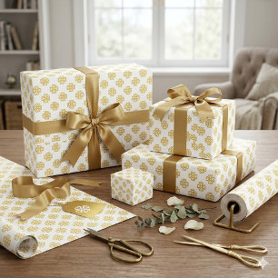Minimalist Abstract Geometric Luxury Gold Wrapping Paper
