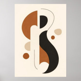 Minimalist Abstract Geometric Print | Mid Century 