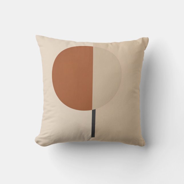 Minimalist Abstract Geometric Throw Pillow  (Front)