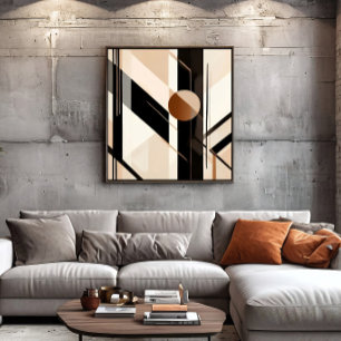 Minimalist Abstract Geometric with Circle Canvas Print