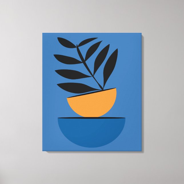 Minimalist Abstract Half Circle Boho Botanical Canvas Print (Front)