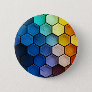 Minimalist Abstract Honeycomb Pattern 6 Cm Round Badge