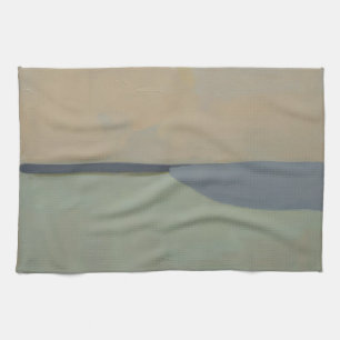 Minimalist Abstract Horizon Soft Neutral Landscape Tea Towel
