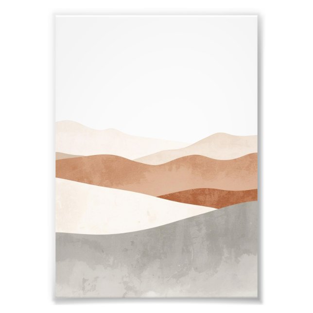 Minimalist abstract landscape wall art – Calm neut (Front)