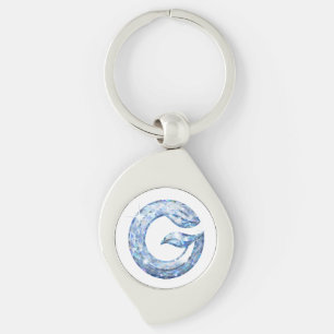 Minimalist Abstract Letter G – Modern Geometric De Key Ring
