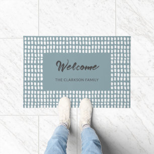 Minimalist Abstract Line Art Pattern Welcome Doormat