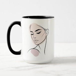 Minimalist Abstract Line Feminine 3 (With Colour) Mug