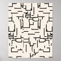 Minimalist Abstract Lines Cream White
